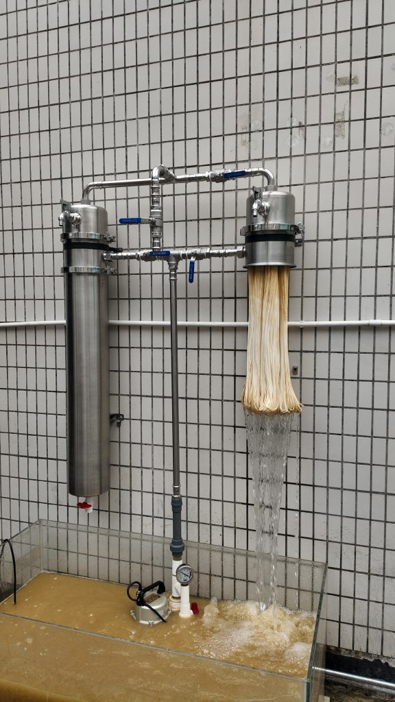 Actual Backwashing Performance of PVDF ultrafiltration membrane cartridge