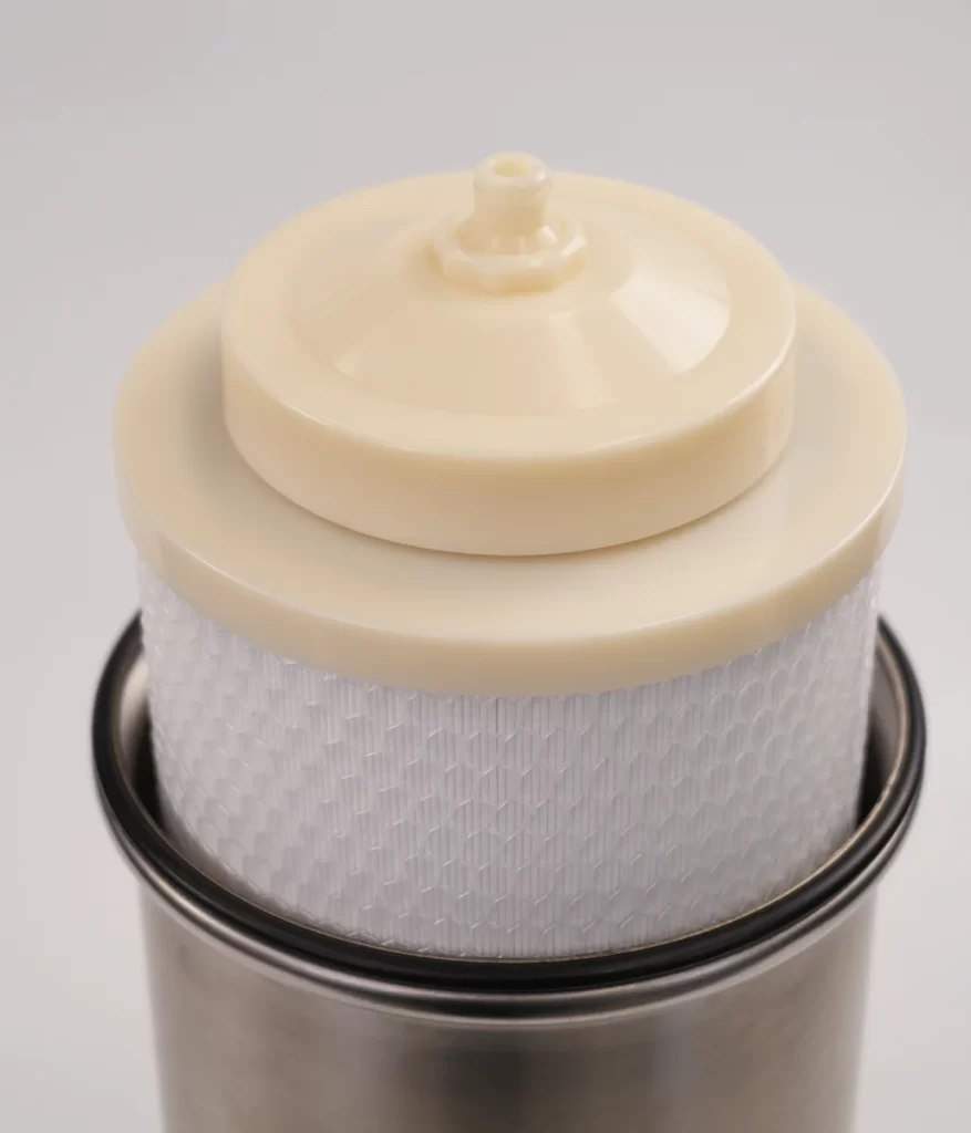 4-stage under-sink water filter with a 4-in-1 composite cartridge featuring a 10 μm pleated sediment filter, activated carbon fiber, 5 μm PP filter, and 0.01 μm UF membrane.
